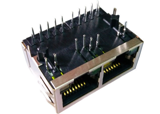 6-1840402-7 Dual Multi-port 1X2 MAG45 Modular Jack Gigabit 10/100/1000Base-Tx