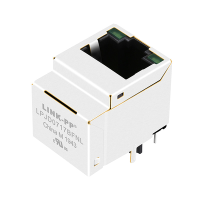 HFJV1-1G06-L11RL Gigabit RJ45 Dọc MagJack 1000 Base-T Đèn LED xanh lục/xanh lục LPJD0717BFNL