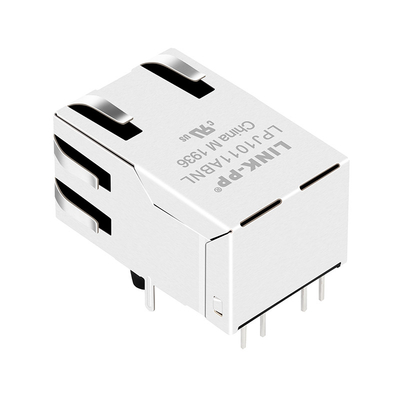 1x1 Tab-UP Pulse Jack RJ45 LED Connector AutoMDIX 100 Base TX
