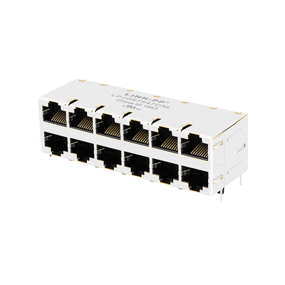 1-1840860-2 Đầu nối đa RJ45 2x6 với đèn LED, 1000 Base-T