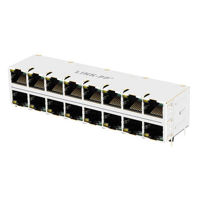 Thẻ PC HUB xếp chồng lên nhau 2 X 8 cổng được che chắn bằng ngón tay EMI 0810-2H8R-28