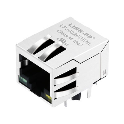 LPJ0026GENL 10 / 100M AutoMDIX từ RJ45 Jack 8P8C lá chắn w / LED 1: 1 RoHS