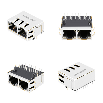 1000 Base-T Tab Up 1x2 Cổng Rj45 Jack với Magnetics 1840572-6 Với GY / GY Leds