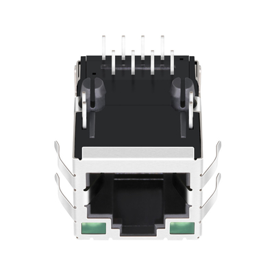 SI-80025-F 10/100 BASE-T 1x1 Cổng Rj45 Tab Giắc cắm mạng được che chắn với đèn LED màu xanh lá cây / xanh lục