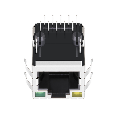 JXD1-9025NL 10/100 Base-T Tab Up 1 cổng Đầu nối Rj45 được che chắn bằng đèn Led vàng / xanh lá cây