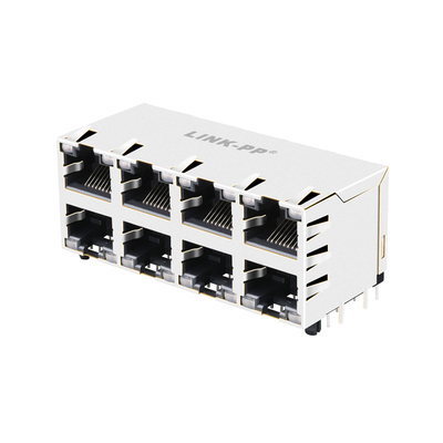 JX20-0206NL 10/100 Base-T 2x4 Cổng Rj45 Giắc cắm đa cổng được che chắn không có đèn LED