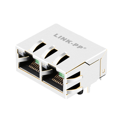 JTL-U1003NL 10G Base-T Tab Up được che chắn Jack cắm 1x2 cổng Rj45 với đèn LED xanh lục - vàng / xanh lục