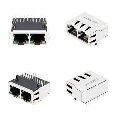 10G Base-T Tab Up 1x2 Cổng Rj45 Đầu nối Ethernet được che chắn với đèn Led JTL-U1002NL