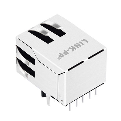 JV006I21NLT 10/100 Base-T 1x1 Cổng Rj45 Jack không có tab Led xuống được che chắn bằng từ tính