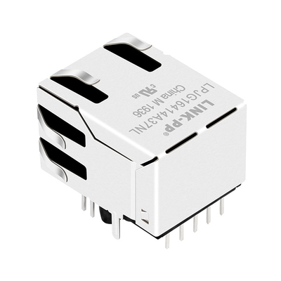 93637-8617 Đầu nối Rj45 cái được che chắn một cổng với đèn Led Tab Up 1000 Base-T