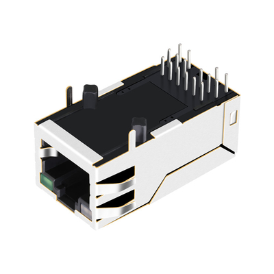 2250331-1 Tab cổng đơn 2,5G Base-T LÊN POE + Giắc cắm từ tính RJ45 với đèn LED GO / G