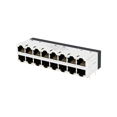 JT5-2853NL Lối vào bên từ RJ45 Jack dẫn Miễn phí 2x8 với Từ tính tích hợp