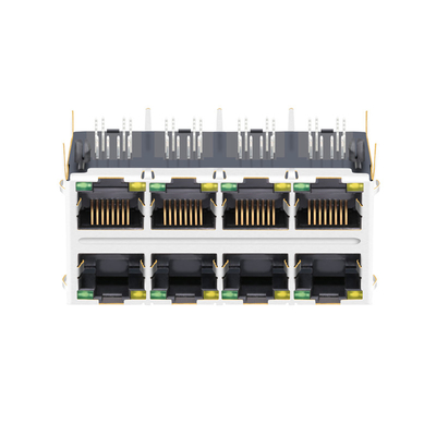 Đầu nối từ tính 2x4 RJ45 JT5-2410NL LINK PP 10G Base-T tương thích với đèn LED