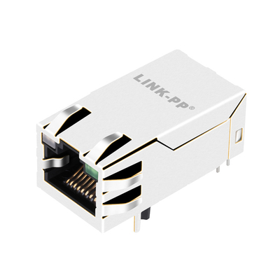 2250150-1 Tab Up 2.5G Base-T 4PPoE Rj45 Magjack Connector với GO / G Light Pipe