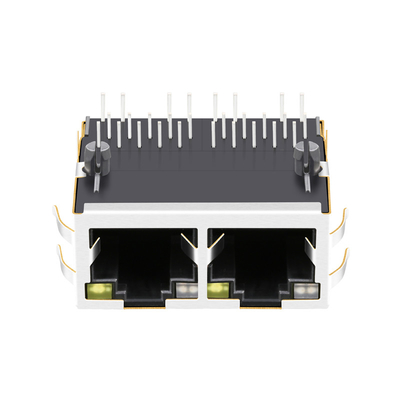 0826-1X2T-HT-F 4PPoE 60W 1x2 Cổng 2.5G Base-T RJ45 MagJack Tab Up với GO / Y Led