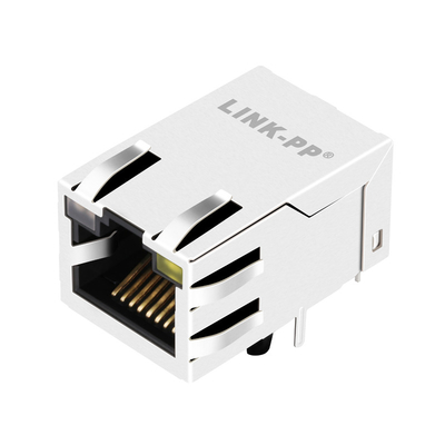 0875-1X1T-G4 1000 BASE-T Gigabit 10PIN RJ45 Đầu nối nữ thông qua lỗ có đèn Led