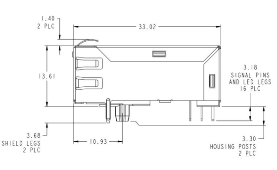 1-1840784-1 Tab mô-đun kết nối tích hợp Gigabit 1000base-T Rj45 Tab Up