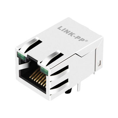 0875-1G1T-P2 Giắc cắm mô-đun một cổng 10 / 100BASE-T rj45 6 PIN Tab Lên Màu xanh lá cây / Màu xanh lá cây