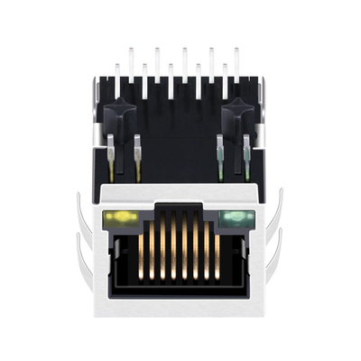 JKM-0200NL 100 Base-T POE 36W Rj45 Female Connector Tab DOWN 1x1 Port with G / Y Led