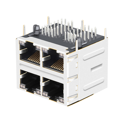 JT5-2210NL 10G Base-T 2x2 Cổng Rj45 Giắc cắm JT5-2210NL 12p8c THT Với LedS