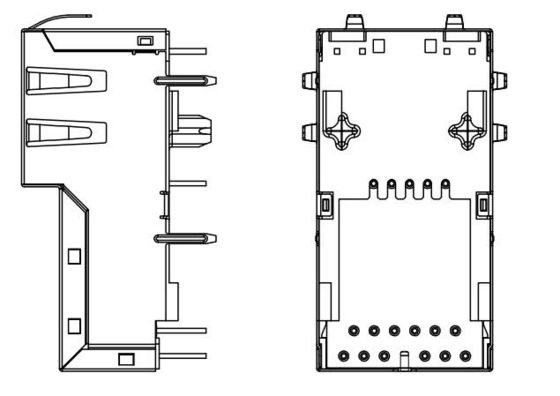 J1V-U2100NL 1000BASE-T Đầu nối Ethernet VERTICAL RJ45 POE TOP ENTRY Y / GG Led