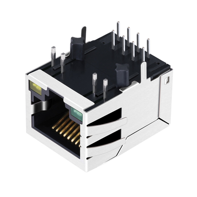 JXD0-9006NL 100BASE-T Tab Down 1X1 Cổng RJ45 Jack từ 8P8C Với Led XANH / VÀNG