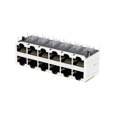 JT5-2610CNL 10G BASE-T 2X6 CỔNG RJ45 Đầu nối Jack từ tính Nữ với ỐNG SÁNG