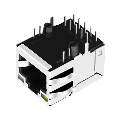 RT7-174AAK1A 100/1000 Base-T Cổng đơn RJ45 Tab đầu nối cái lên Đèn Led màu vàng / xanh lá & cam