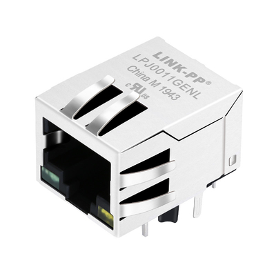 RJ324109BN-LF 100 Base-T Tab Down 1 cổng Đầu nối giắc cắm RJ45 Đèn Led xanh / vàng LPJ0011GENL
