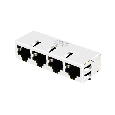 J8064E64NL Không có LED 1x4 Cổng Ethernet RJ45 Jack 100 Base-T Tab Down LPJF46204CNL